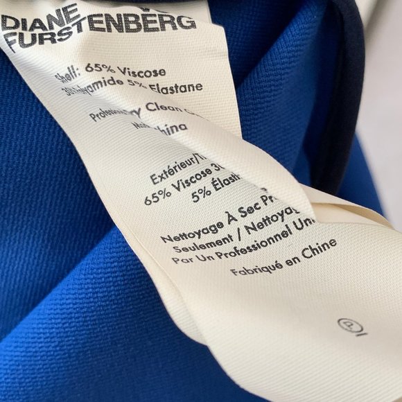 Diane Von Furstenberg Colorblock Sheath Dress NWT Size 0 - Picture 9 of 9